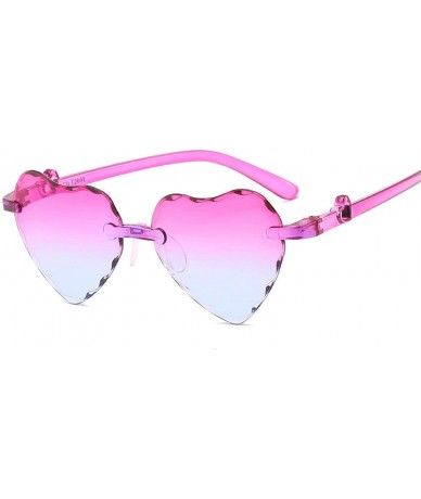 Sport Girl Love Heart Shape Sunglasses Child Siamese Fe Colorful Sun Glasses Tint Clear Lens Blue Red Pink Shades - 1 - C118W...