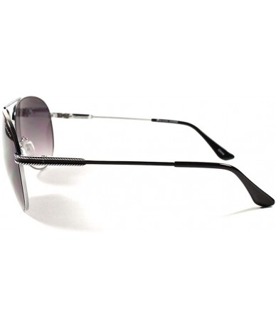 Aviator Slick Design Fashion High-End Mens Womens Air Force Style Sunglasses - Silver - CE18X7Z555K $11.68