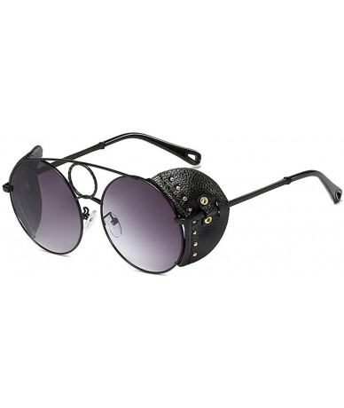 Shield Steampunk Sunglasses Vintage Retro Eyewear UV 400 Protection Matel Frame - 2 - CX1992QXC4X $47.02