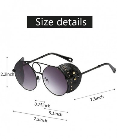 Shield Steampunk Sunglasses Vintage Retro Eyewear UV 400 Protection Matel Frame - 2 - CX1992QXC4X $21.37
