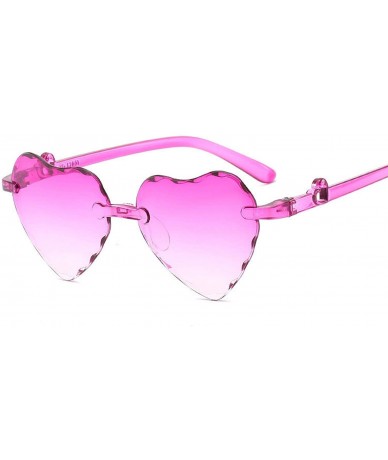 Sport Girl Love Heart Shape Sunglasses Child Siamese Fe Colorful Sun Glasses Tint Clear Lens Blue Red Pink Shades - 1 - C118W...