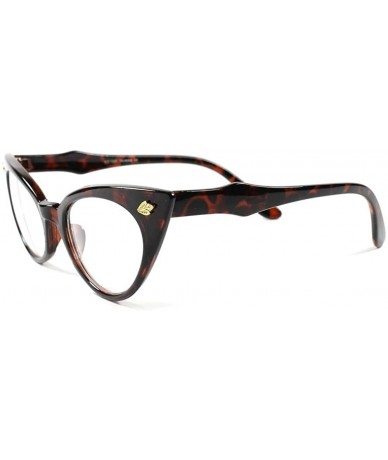 Cat Eye Stylish Vintage Retro Womens Sexy Hot Cat Eye Glasses - Tortoise - CM18ECEAH0I $24.06