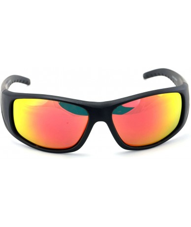 Rectangular Rectangular Polarized Shielded Sunglasses Softball - Matte Black - Fire - CO18DHSRHE0 $16.20