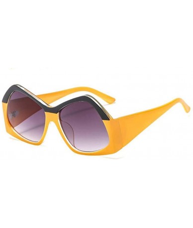 Shield 2019 Fashion Irregular Sunglasses Women Brand Designer Double Color Square Lens Gradient Sun Glasses - C3 - CZ18REN5Z2...