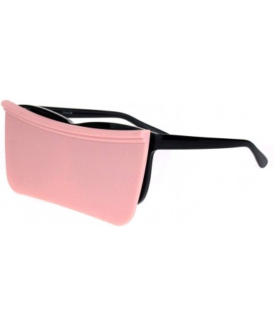 Rectangular Unique Collapsible Sun Visor Horn Rim Hipster Plastic Sunglasses - Black Pink Smoke Pink - C518K3X7798 $11.84