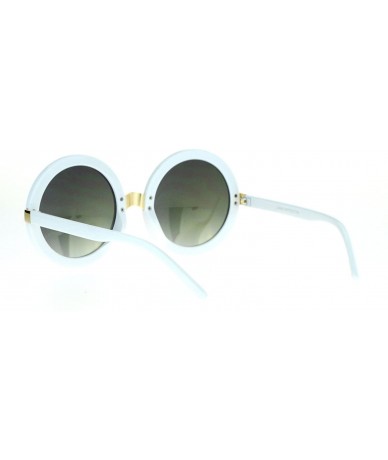 Oversized Womens Oversized Fashion Sunglasses Round Circle Frame Mirror Lens - White - CH12MH2AZSB $20.02