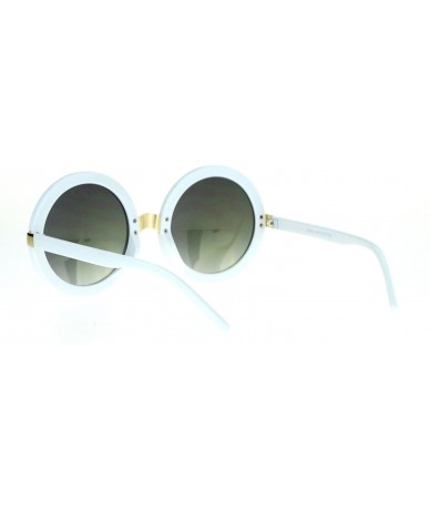 Oversized Womens Oversized Fashion Sunglasses Round Circle Frame Mirror Lens - White - CH12MH2AZSB $12.54