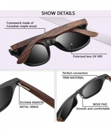 Round Polarized Sunglasses for Men Retro - Polarized Retro Sunglasses for Men FD2149 - Wood - CG196H5EICY $18.55