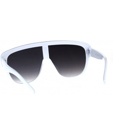 Shield Robotic Mens Flat Top Shield Plastic Racer Oversize Sunglasses - White Smoke - CB18C902T5Y $9.67