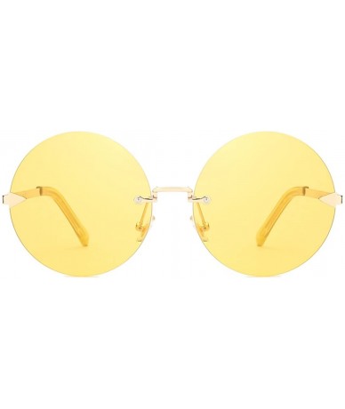 Oversized Women Oversized John Lennon Hippie Circle Rimless Round Sunglasses - CR18CMSINZ7 $13.72