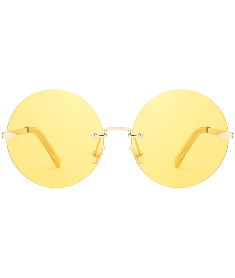Oversized Women Oversized John Lennon Hippie Circle Rimless Round Sunglasses - CR18CMSINZ7 $13.72