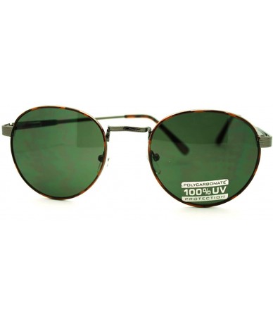 Round Petite Round Sunglasses Thin Metal Frame Vintage Fashion - Black Silver - C411DOFYM4Z $10.03