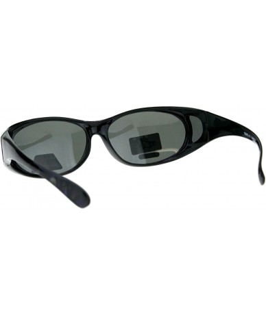 Oval Polarized Lens Fit Over Glasses Sunglasses Womens Oval Frame Dark Print - Purple - CJ18ELWIZGI $13.78