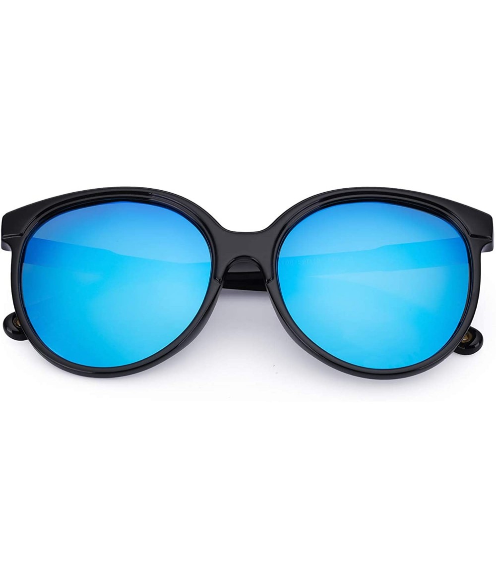 Oversized Round Oversized Sunglasses for Women - Polarized 100% UV Protection for Driving/Fishing/Shopping - C018QOGEAH7 $23.12