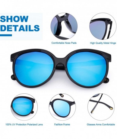 Oversized Round Oversized Sunglasses for Women - Polarized 100% UV Protection for Driving/Fishing/Shopping - C018QOGEAH7 $23.12