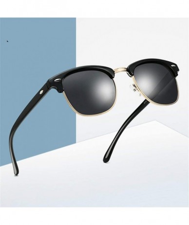 Semi-rimless Polarized Sunglasses Men Women Eye Sun Glasses Semi Rimless Men Sunglasses - C4 - CP194OD8HWQ $24.38
