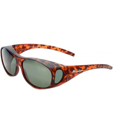 Oval Designer Polarized Fitover Sunglasses F01 62mm - Matte Tortoise - CM1833S9AWS $22.22