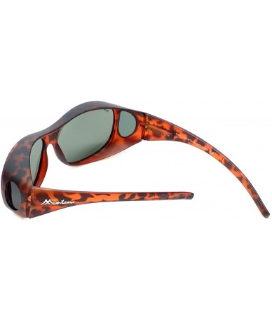 Oval Designer Polarized Fitover Sunglasses F01 62mm - Matte Tortoise - CM1833S9AWS $22.22
