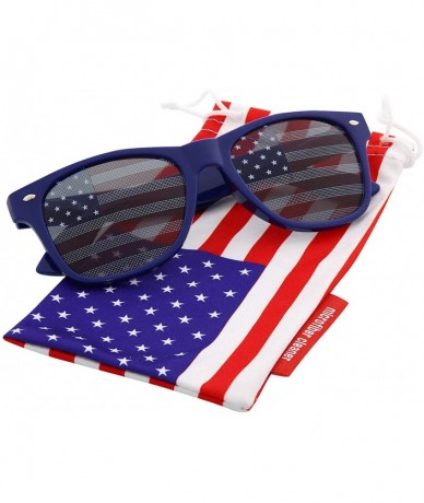 Aviator American Flag Sunglasses Classic USA Large Adult Size UV400 - Blue - CG11YY2I8L5 $11.81