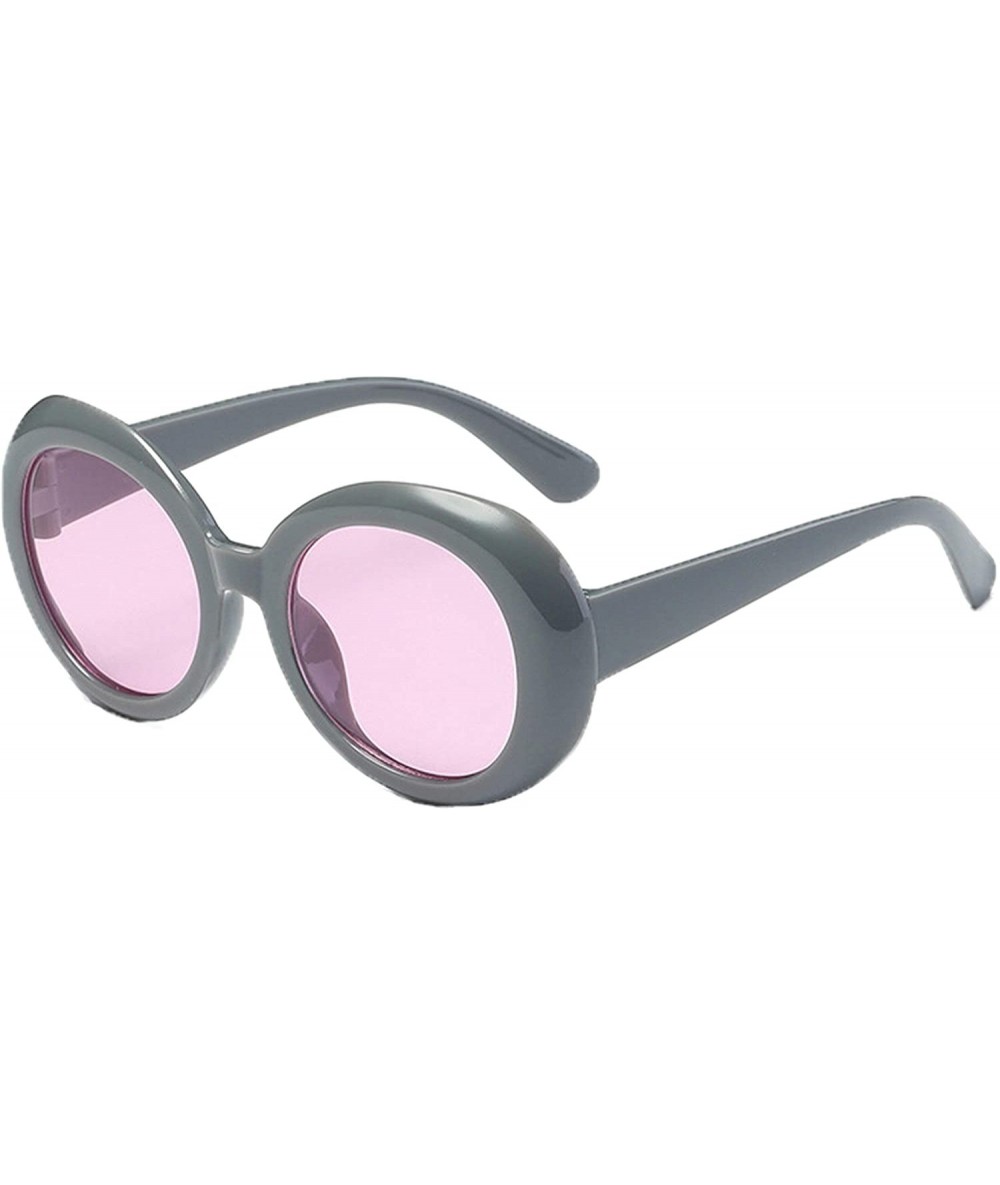 Sport Classic style Round Sunglasses for Women Plate Resin UV 400 Protection Sunglasses - Gray - C718SAT8AAL $14.02