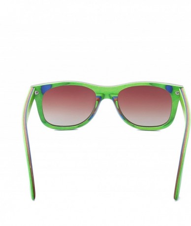Wayfarer Skateboard Sunglasses Wood Glasses Polarized Fishing Sun Shades for Men UV400 Protection with Bamboo Case 52mm - C71...