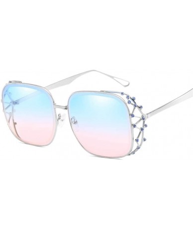 Goggle Square Glasses Square Sunglasses Rhinestone Sunglasses Glasses with Rhinestones Designer Sunglasses Woman 2019 - CW18X...