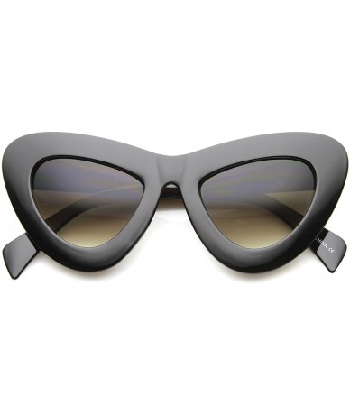 Oversized Womens Bold Chunky Frame Gradient Lens Oversize Cat Eye Sunglasses 50mm - Shiny-black / Lavender - C012H0L9I83 $21.60