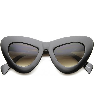 Oversized Womens Bold Chunky Frame Gradient Lens Oversize Cat Eye Sunglasses 50mm - Shiny-black / Lavender - C012H0L9I83 $12.27