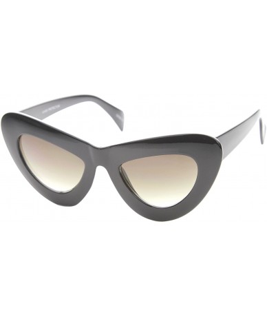 Oversized Womens Bold Chunky Frame Gradient Lens Oversize Cat Eye Sunglasses 50mm - Shiny-black / Lavender - C012H0L9I83 $12.27