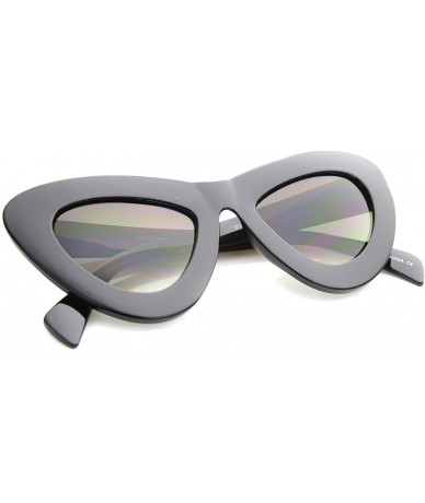 Oversized Womens Bold Chunky Frame Gradient Lens Oversize Cat Eye Sunglasses 50mm - Shiny-black / Lavender - C012H0L9I83 $12.27