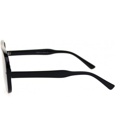 Shield Mens Robotic Flat Top Minimal Shield Mob Sunglasses - All Black - C718SGCX297 $10.11
