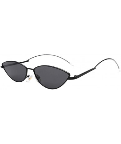 Oversized Women's Retro Cat Eye Small Oval Shades Frame UV Protection Polarized Sunglasses - A - CH18E7KMLWD $30.17