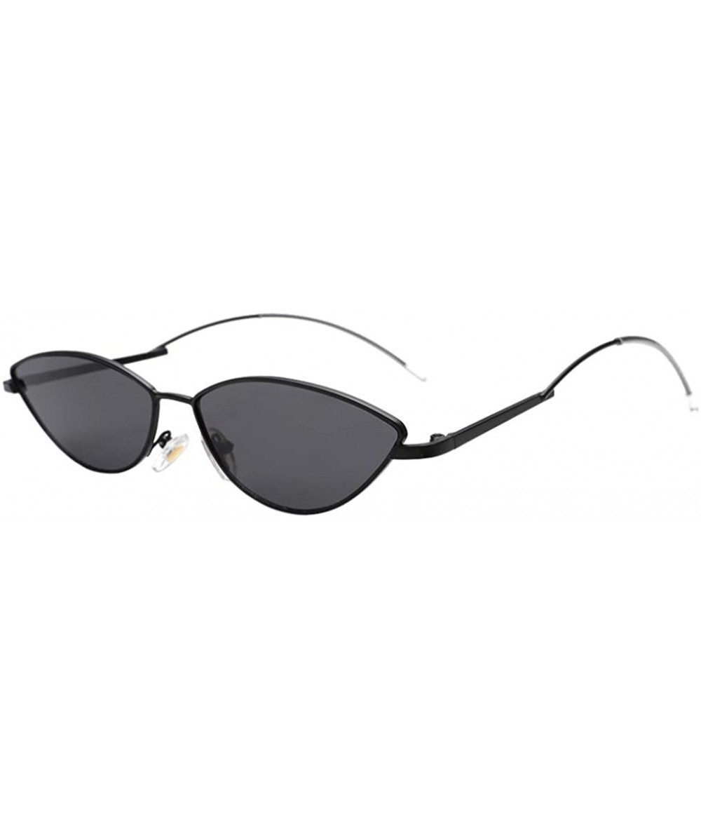 Oversized Women's Retro Cat Eye Small Oval Shades Frame UV Protection Polarized Sunglasses - A - CH18E7KMLWD $19.59
