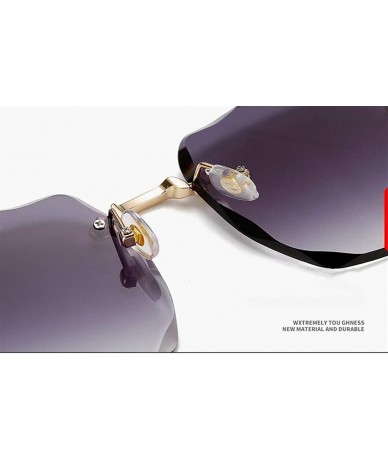 Square Trendy Square Rimless Sunglasses Women Frameless Shades UV Protection - C1 - CM190OH3MWR $8.04