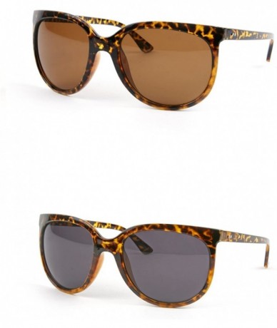 Wayfarer Fashion Wayfarer Round style Vintage Sunglasses P2091 - 2 Pcs Tortoise-brown & Tortoise-smoke - CE11W9RQFDF $20.77