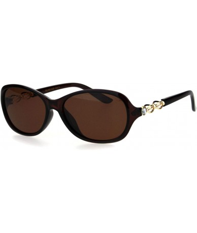 Butterfly Womens Polarized Large Rhinestone Bling Elegant Butterfly Sunglasses - All Brown - CH18HZ75Y6Q $10.24