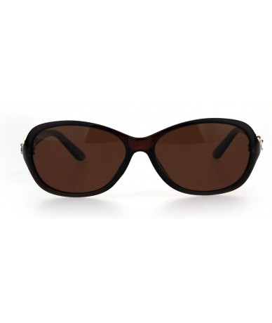 Butterfly Womens Polarized Large Rhinestone Bling Elegant Butterfly Sunglasses - All Brown - CH18HZ75Y6Q $22.96