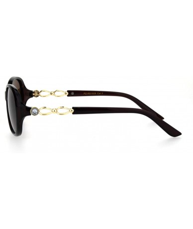 Butterfly Womens Polarized Large Rhinestone Bling Elegant Butterfly Sunglasses - All Brown - CH18HZ75Y6Q $22.96