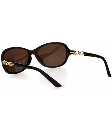 Butterfly Womens Polarized Large Rhinestone Bling Elegant Butterfly Sunglasses - All Brown - CH18HZ75Y6Q $22.96