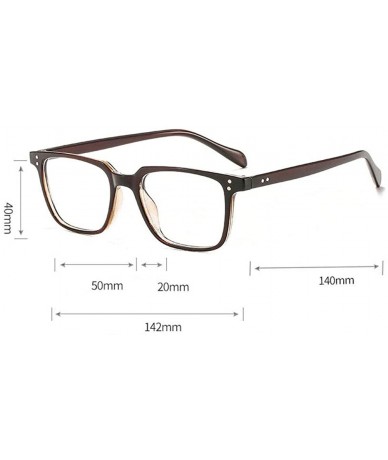 Square Retro Glasses Frame Men's Tide Ultra light Sun Photochromic Full Frame Glasses Square Flat Mirror - Brown - CF18XOQ2NR...