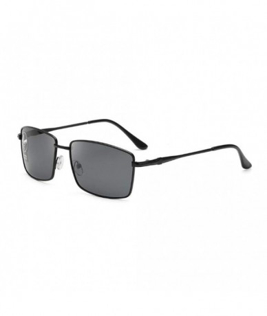 Sport Square Photochromic Sunglasses Anti Ultraviolet Polarized - Black Frame Full Gray - C3190T84CMG $17.57