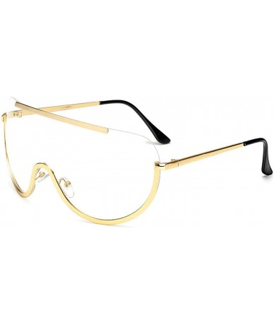 Sport 2019 One piece Alloy Sunglasses Women Classic Round Sun Glasses Metal Candy Colors Outdoor Feminino UV400 - Tea - CC18W...