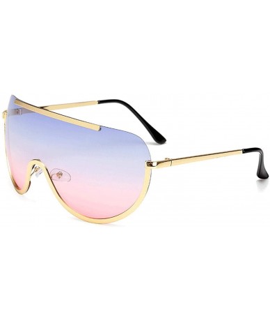 Sport 2019 One piece Alloy Sunglasses Women Classic Round Sun Glasses Metal Candy Colors Outdoor Feminino UV400 - Tea - CC18W...