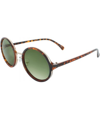 Round Metal Insert 50mm Round Sunglasses - Leopard-smoke - CB11LQ6E11X $7.70