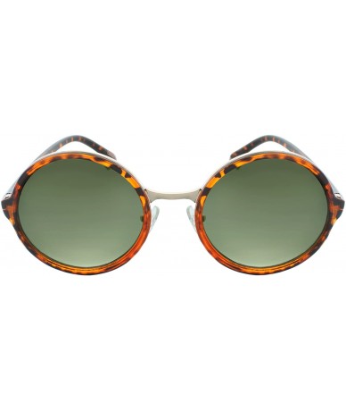 Round Metal Insert 50mm Round Sunglasses - Leopard-smoke - CB11LQ6E11X $7.70