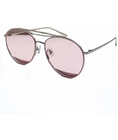 Round Classic Aviator Sunglasses of Women UV Protection 400 Metal - Pink - CV18GWAOXOM $23.07