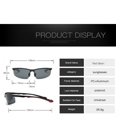 Rectangular Aluminum-magnesium polarized Sun-coated sunglasses - Black Color - CI18D2I5KZC $37.67