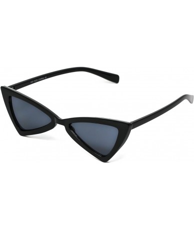Oversized Vintage Retro Cat Eye Triangle Womens Fashion Eyewear Sunglasses - Black - CG11HWLARSV $7.85