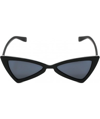 Oversized Vintage Retro Cat Eye Triangle Womens Fashion Eyewear Sunglasses - Black - CG11HWLARSV $7.85