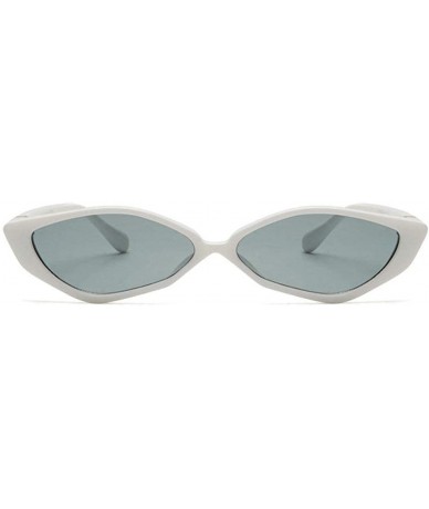 Goggle Women Small Frame Polygon Sun Glasses 2018 New Popular Brand Designer Oval UV400 Goggles - White&gray - CX18M8AXG9W $2...
